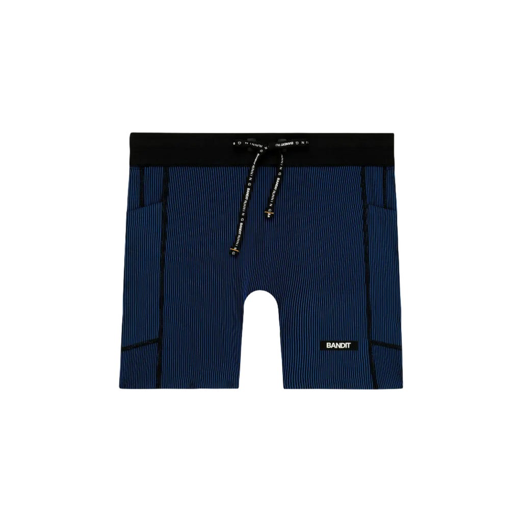 Women's Striped Cadence™ 5" Compression Shorts - Black / Bauhaus Blue