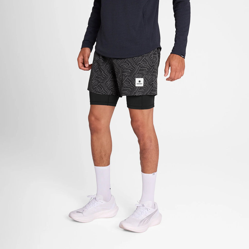 SAYSKY Men's 2 in 1 Pace Reflective Shorts 5''