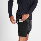 SAYSKY Men's 2 in 1 Pace Reflective Shorts 5''