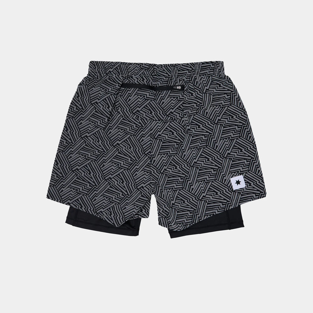 SAYSKY Men's 2 in 1 Pace Reflective Shorts 5''
