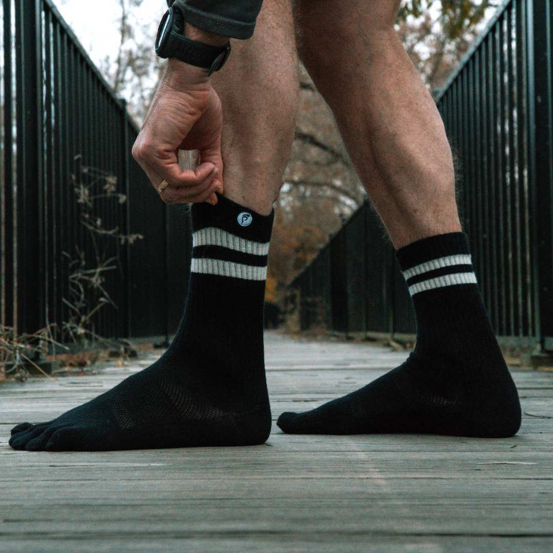 Creepers Merino Toe Socks - Iconic Stripes- Crew length