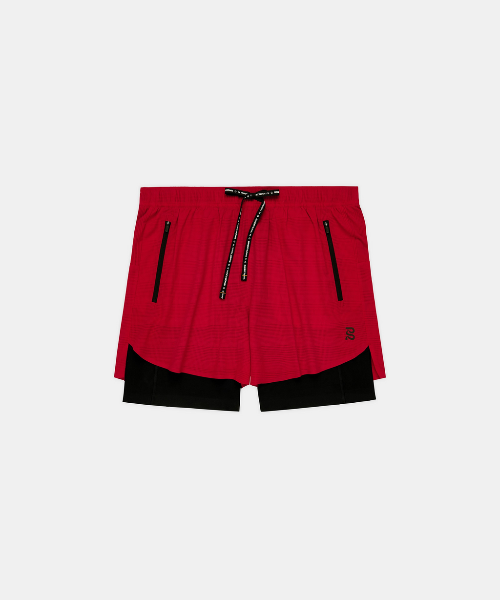 Men's CoolGrid™ 2-in-1 Run Shorts - Oxide Red
