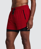 Men's CoolGrid™ 2-in-1 Run Shorts - Oxide Red