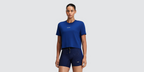 Women's Micromesh™ Cropped Run Tee - Bauhaus Blue